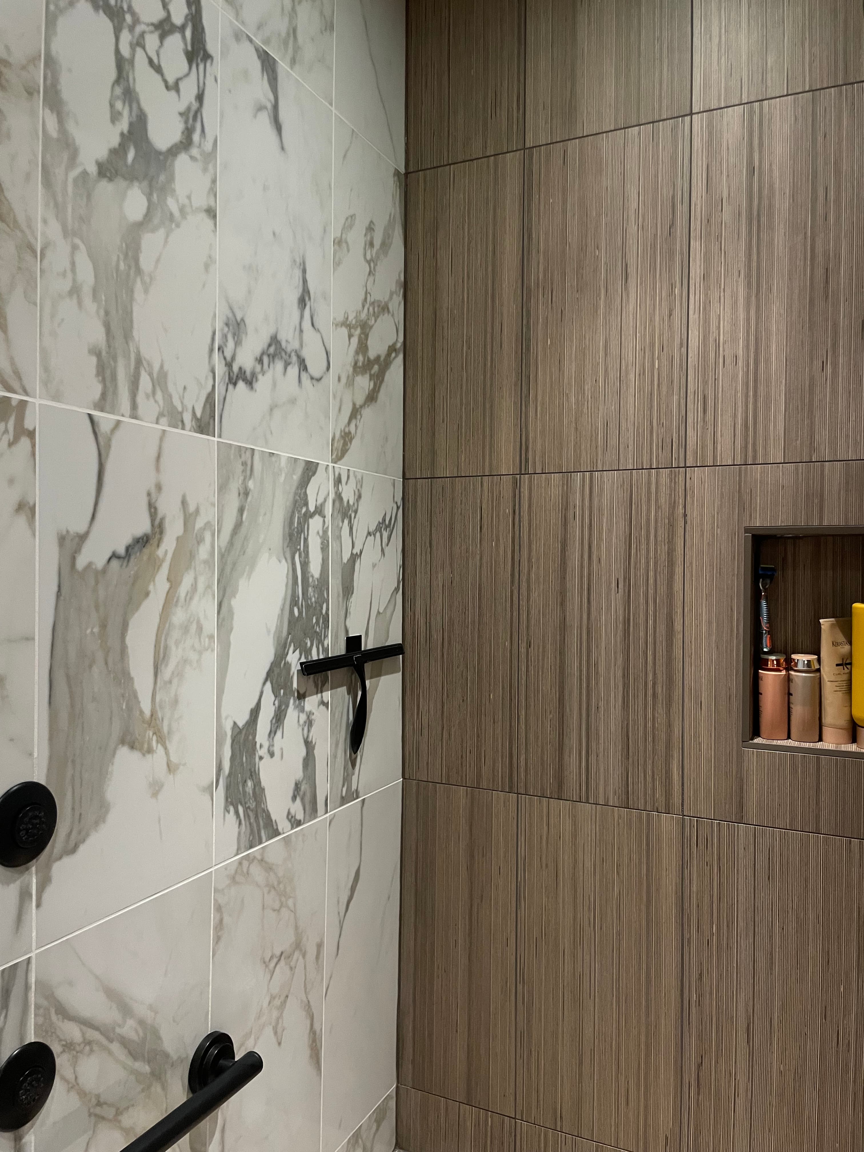 Luxury tile installation with clean grout lines